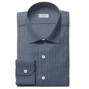 Midnight Blue & White Shirt Fabrics