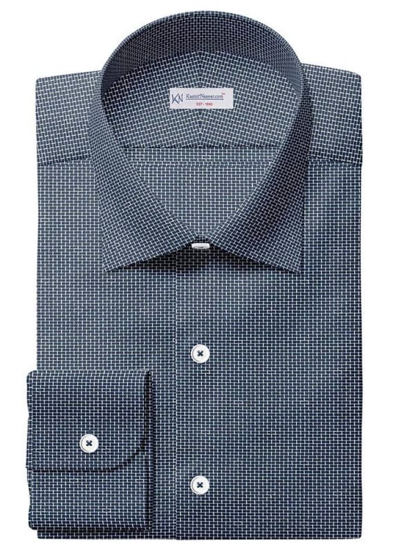 Midnight Blue & White Shirt Fabrics