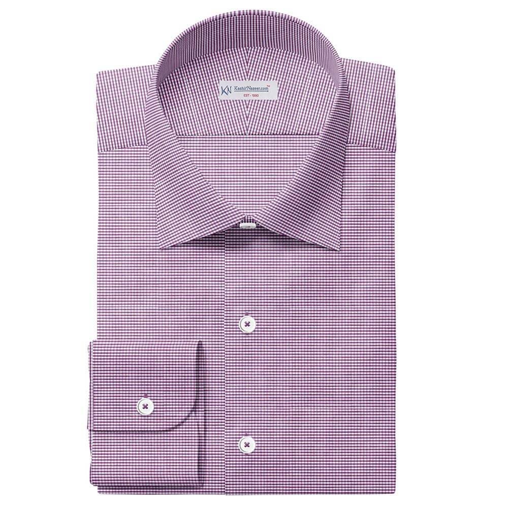 Plum & White Shirt Fabrics 708-279