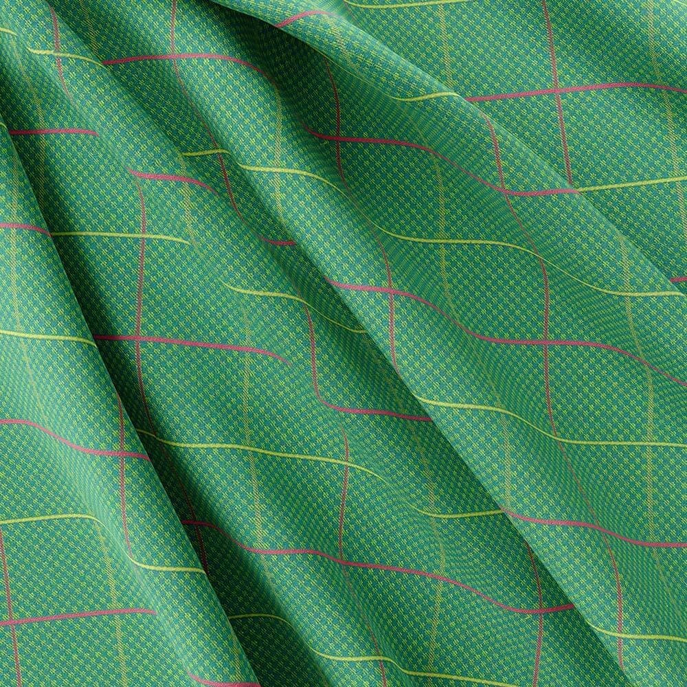 Green Embossed Fashion Check Shirt 708-307 - Image 3