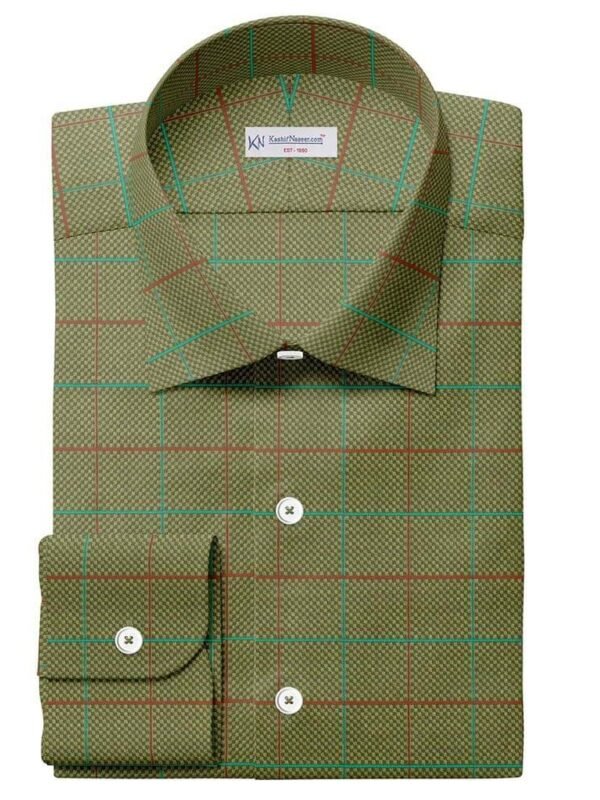 Golden Embossed Fashion Check Shirt 708-308