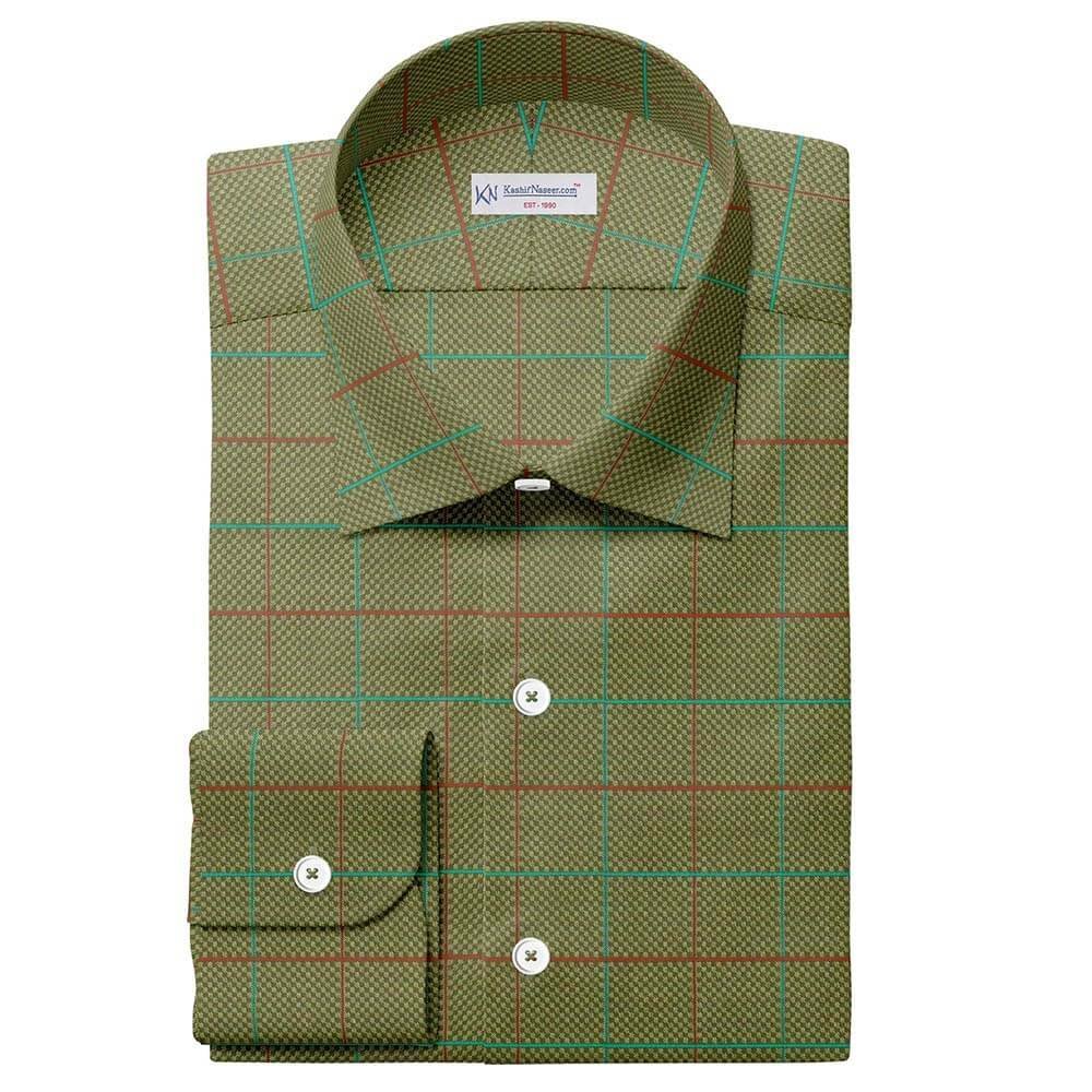 Golden Embossed Fashion Check Shirt 708-308