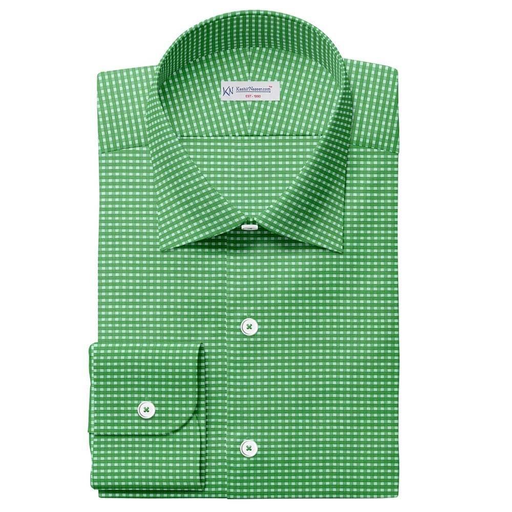 Green Check Shirt Fabrics 708-327