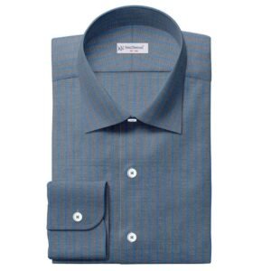Silver & Blue Pima Cotton Shirt Fabrics