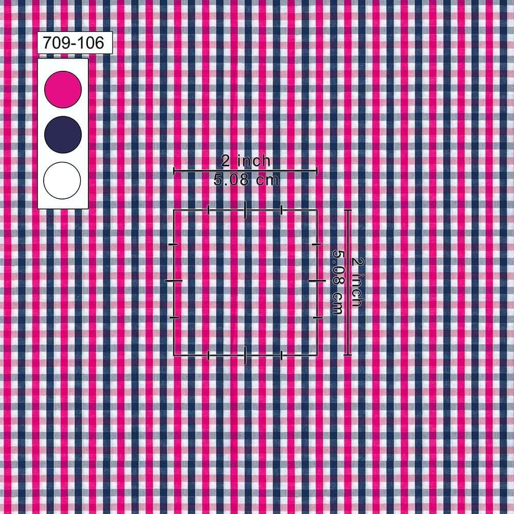 Pink Blackish Blue & White Check Shirt 709-106 - Image 2