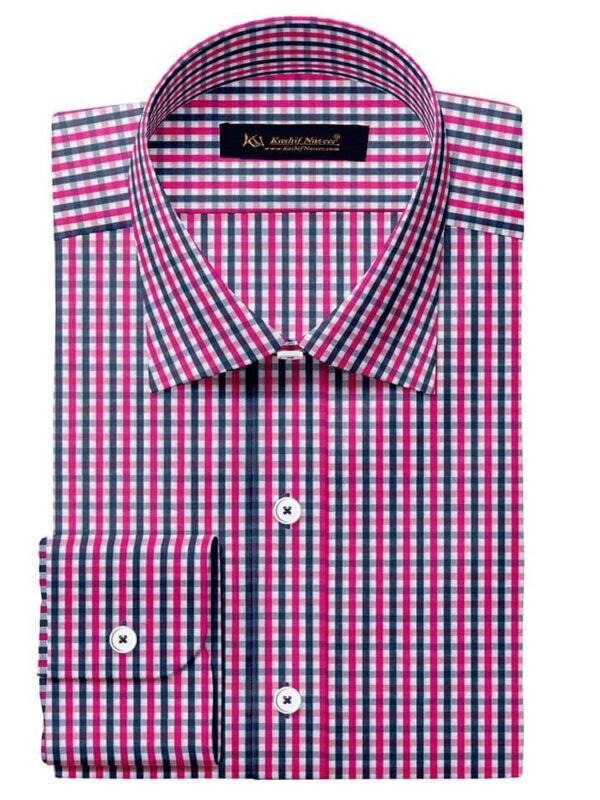 Pink Blackish Blue & White Check Shirt 709-106