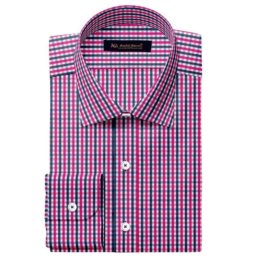 Pink Blackish Blue & White Check Shirt 709-106