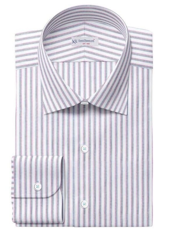 Multi Color Narrow Strips Pima Cotton Shirt Fabrics 709-117