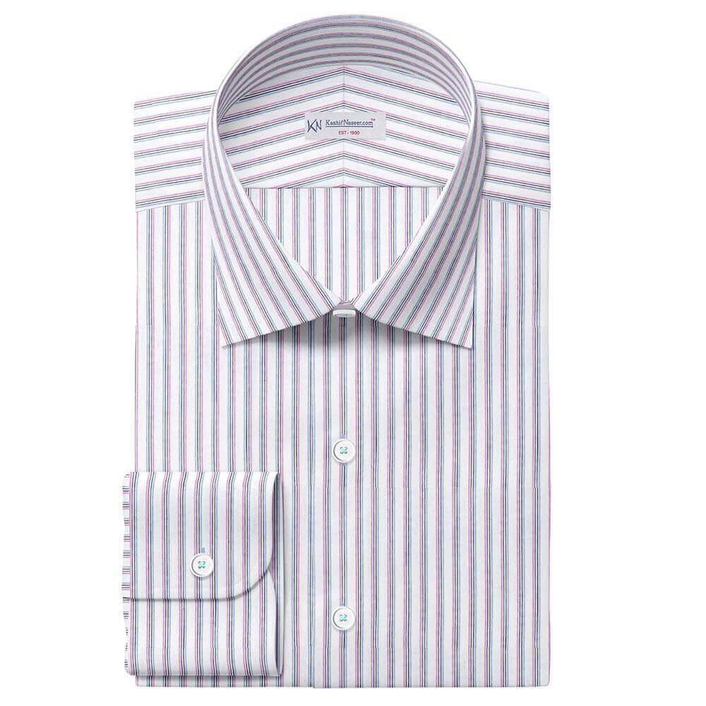 Multi Color Narrow Strips Pima Cotton Shirt Fabrics 709-117