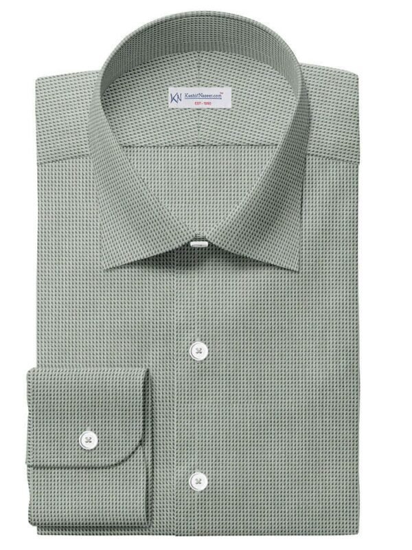 Black & Silver Self Design Pima Cotton Dress Shirt Fabrics 709-181