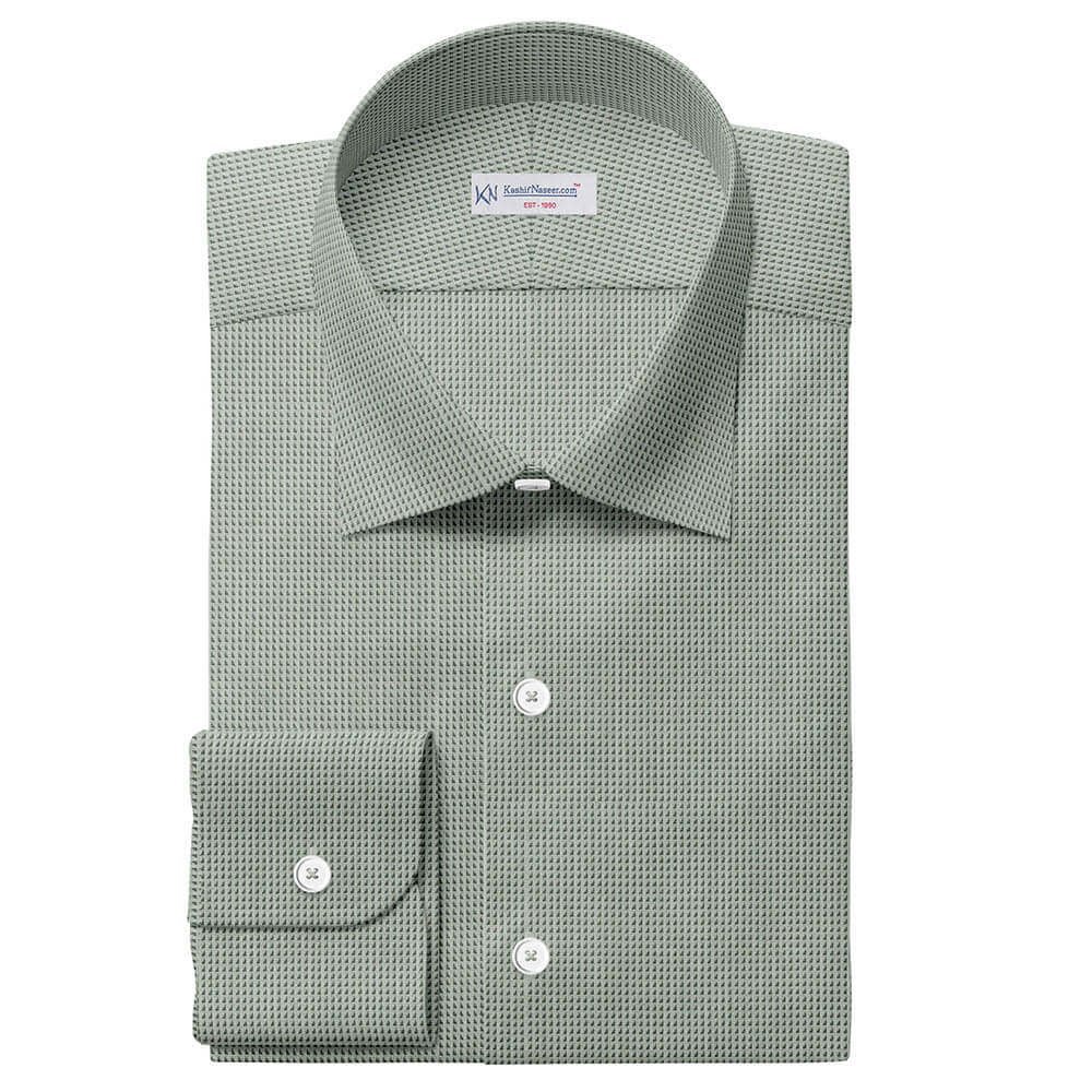 Black & Silver Self Design Pima Cotton Dress Shirt Fabrics 709-181
