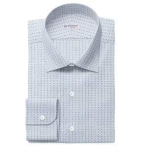 Blue Embroided Dots On Powder Sky Twill Shirt Fabric 709-198
