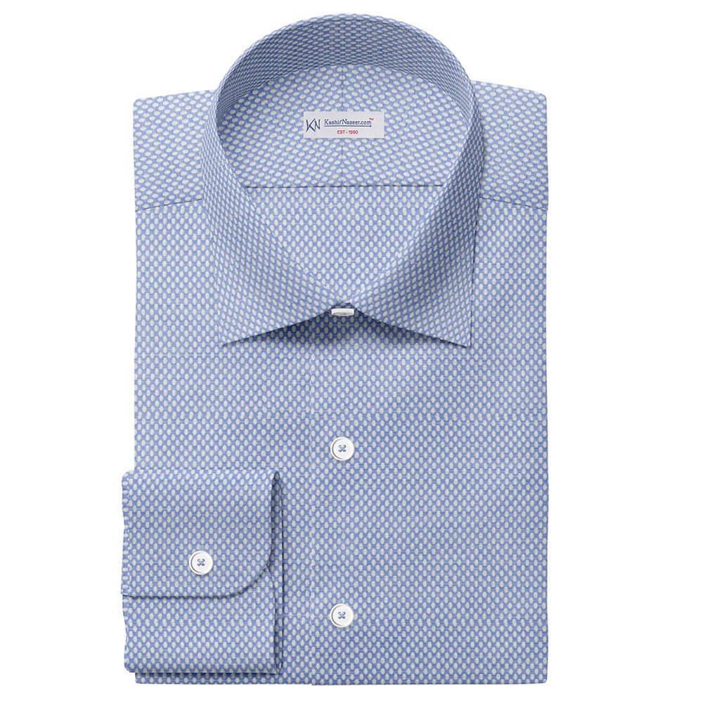 Sky & White Embroided Pima Cotton 100% Shirt Fabrics 709-201