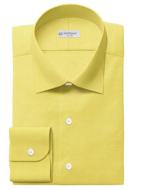 Yellow Self Cotton Shirt Fabrics 709-202