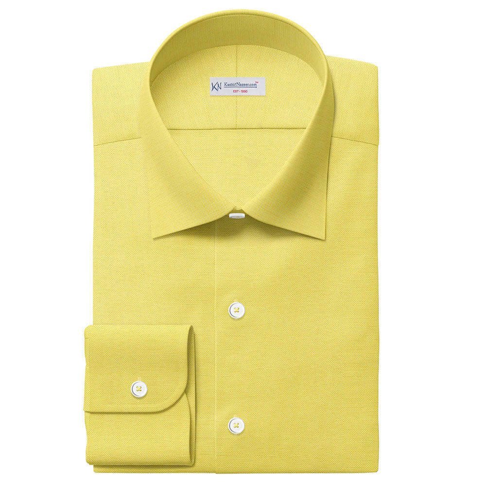 Yellow Self Cotton Shirt Fabrics 709-202