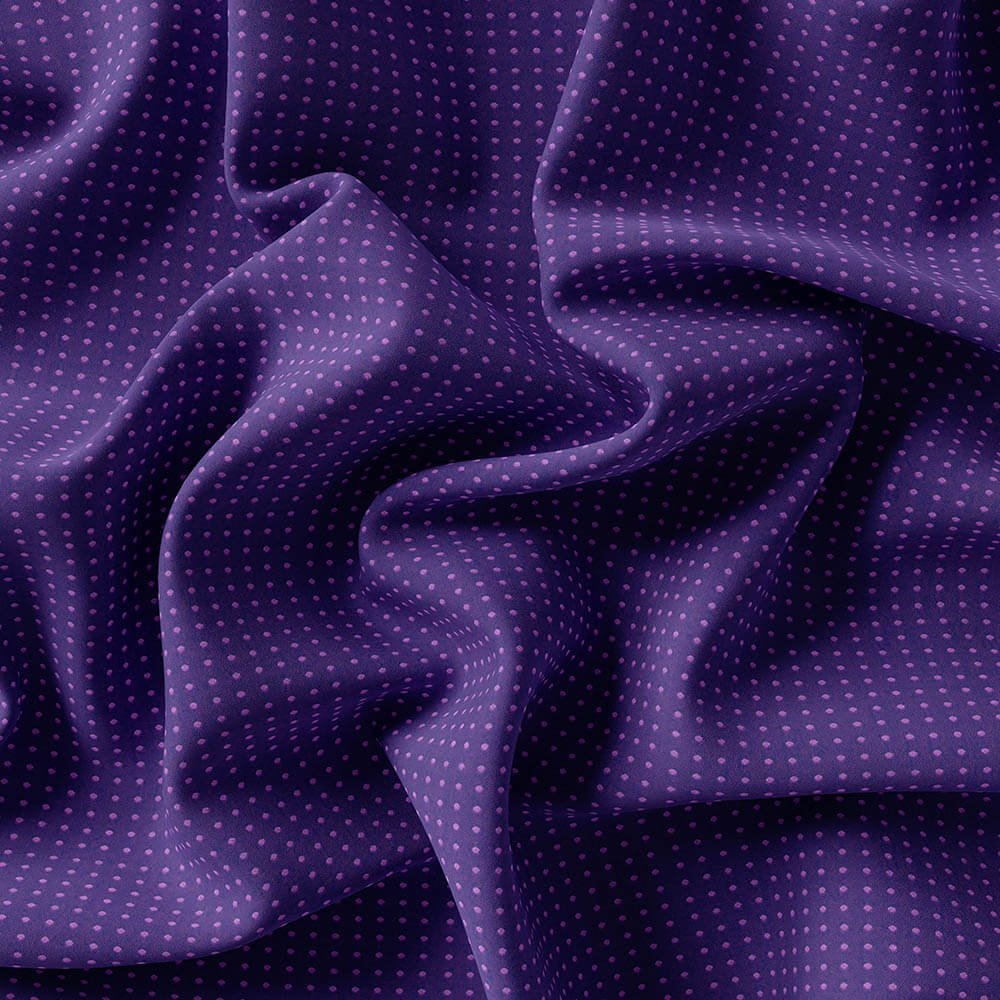 Embroided Purple Full Stop On Ink Blue Pima Cotton 100% Shirt Fabrics - Image 3