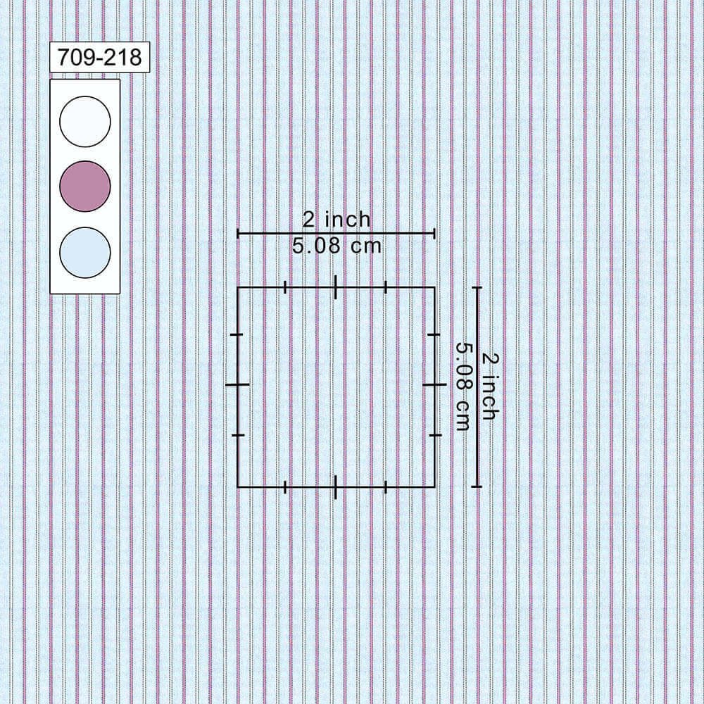 Purple & Off White Strips On Sky Shirt Fabrics 709-218 - Image 2