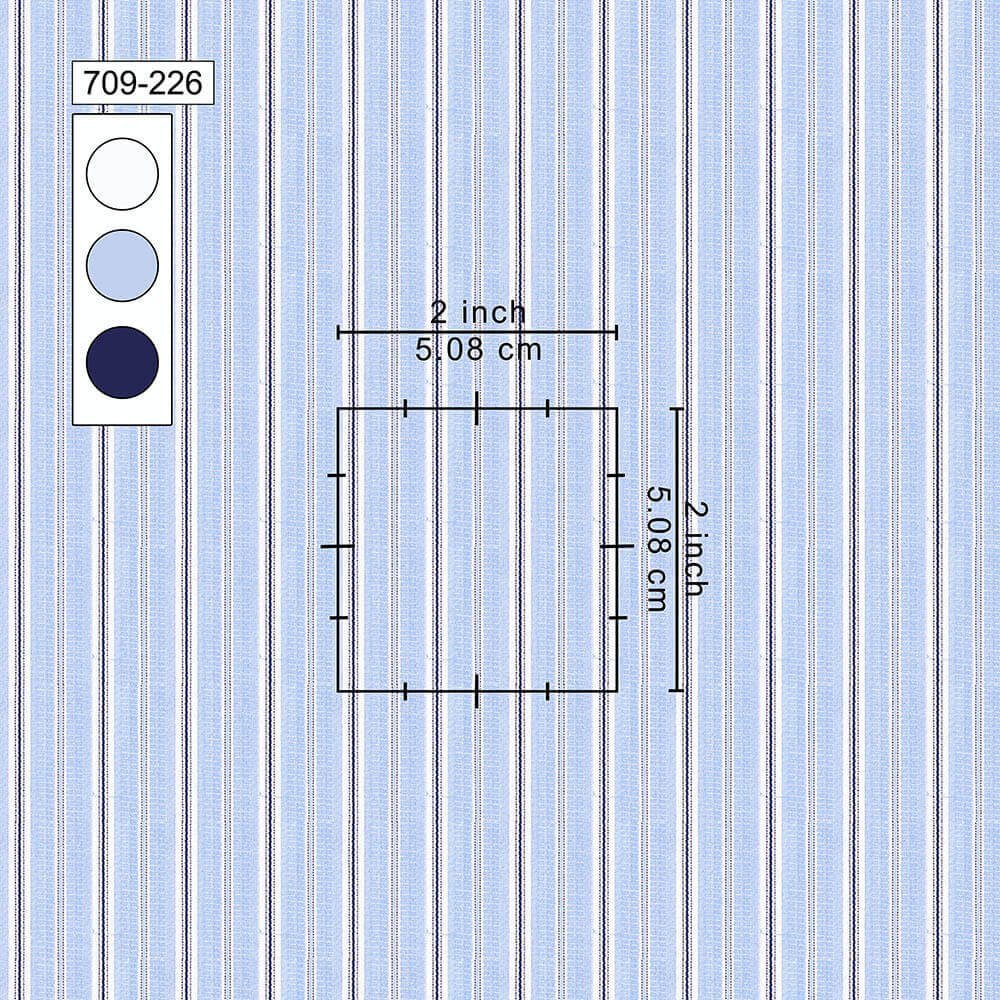 Sky Black White Fashion Strips Shirt Fabric - Image 2