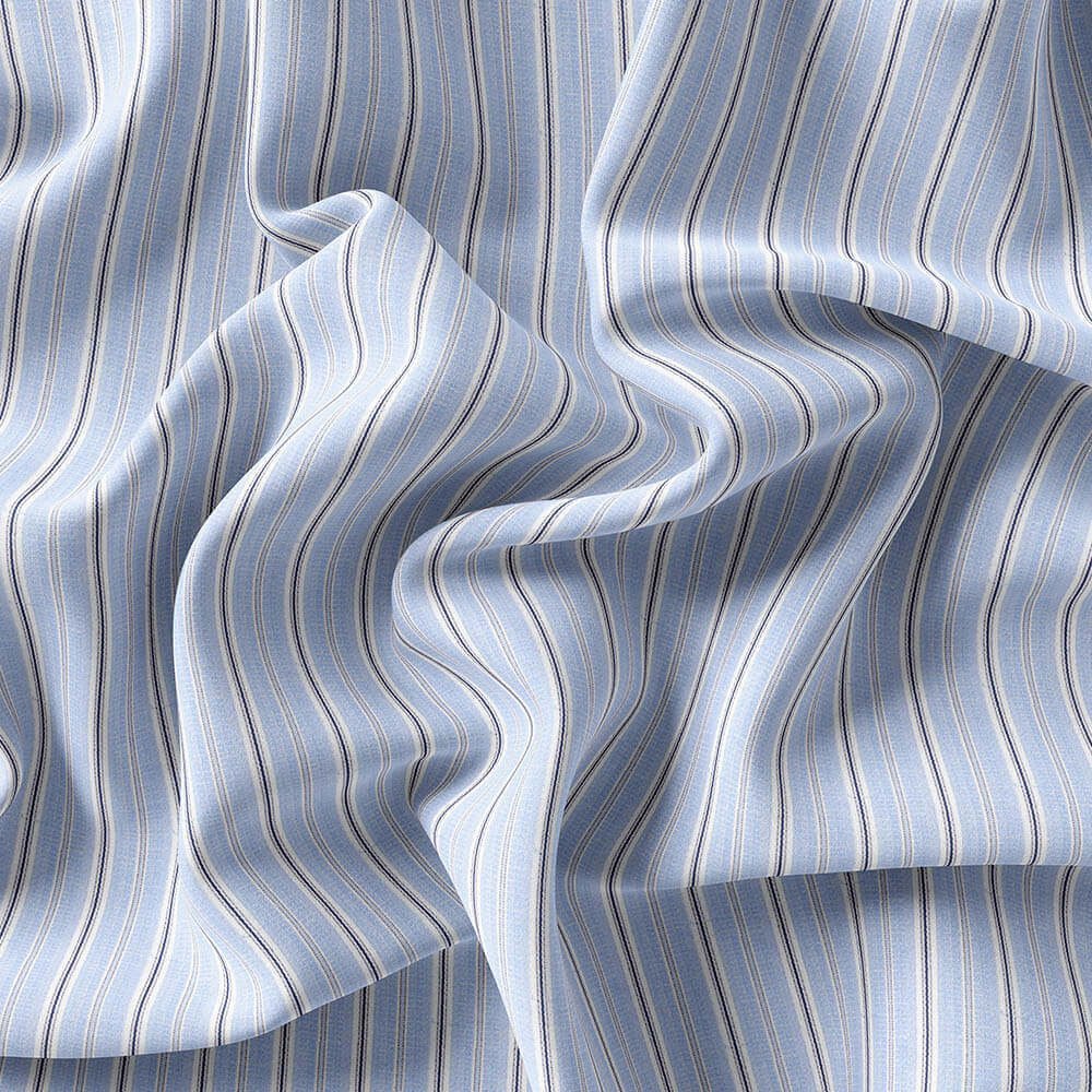 Sky Black White Fashion Strips Shirt Fabric - Image 3