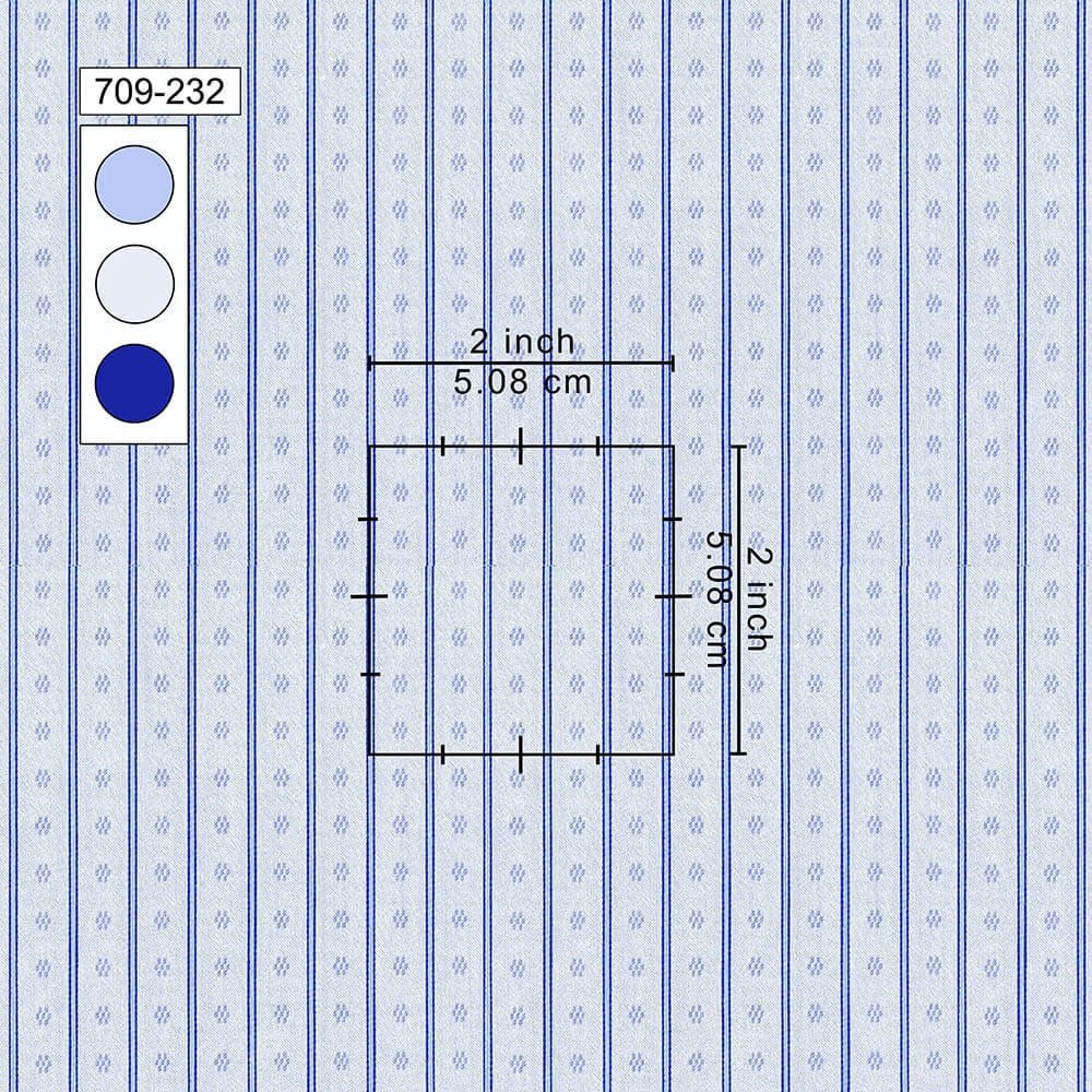 Navy Strips With Woven Self Design On Shiny Sky Pima Cotton 100% Shirt Fabrics - Image 2