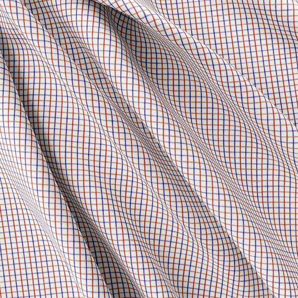 Navy Maroon & White Small Check Shirt Fabrics 709-278 - Image 5