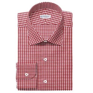 Red & White Fashion Check Shirt Fabrics 709-29