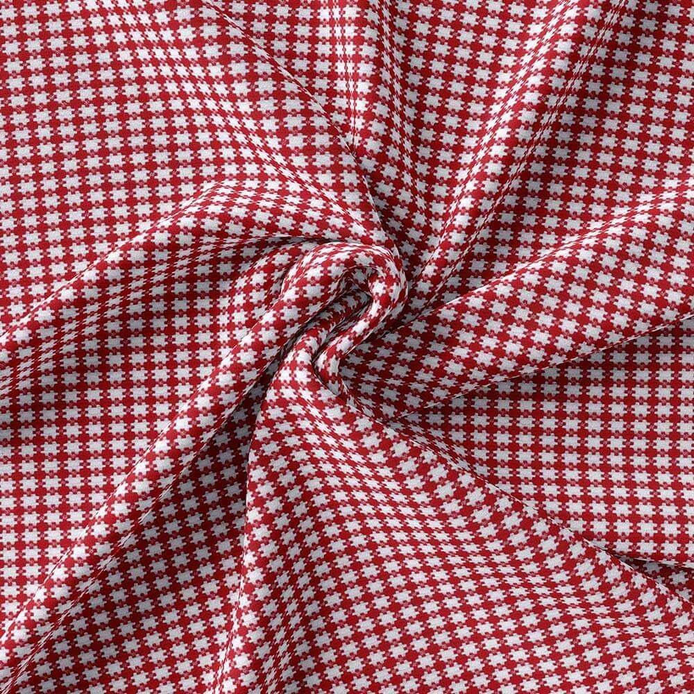 Red & White Fashion Check Shirt Fabrics - Image 3