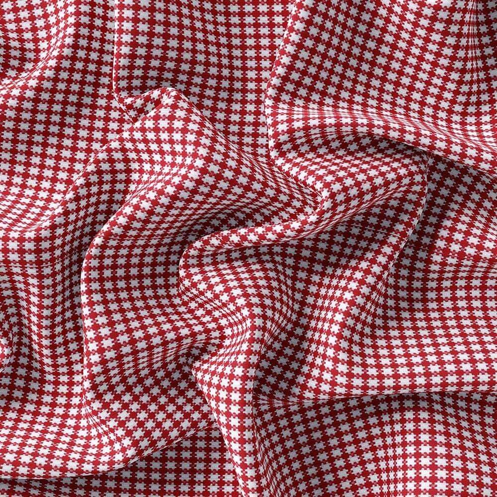 Red & White Fashion Check Shirt Fabrics - Image 4