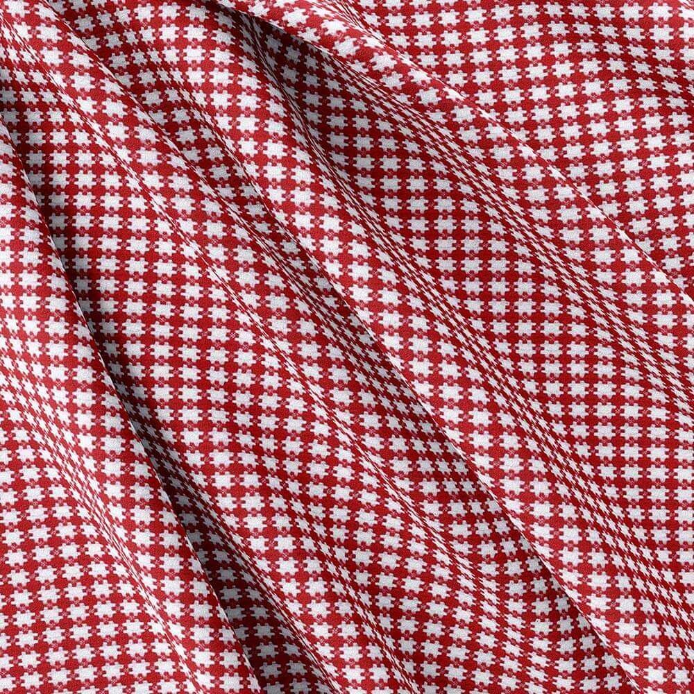 Red & White Fashion Check Shirt Fabrics - Image 5