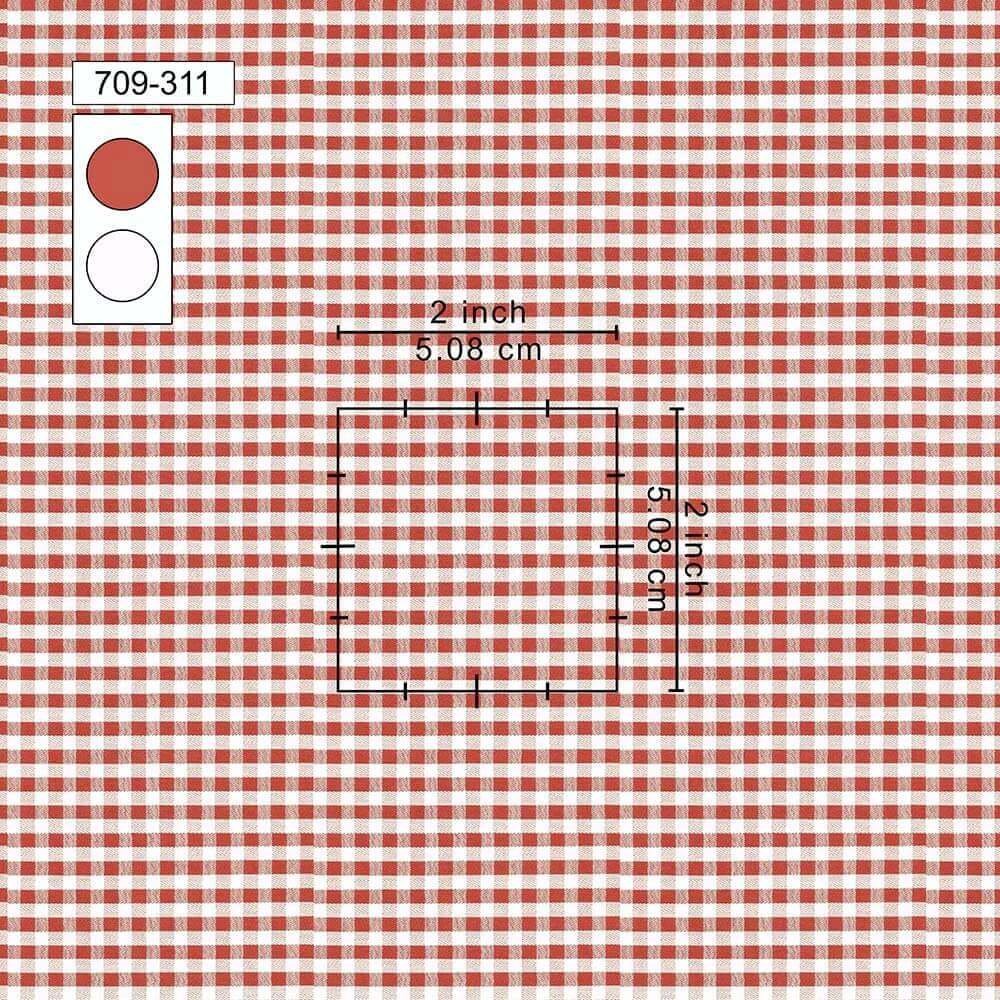 Maroon & White Ghingham Shirt Fabric 709-311 - Image 2