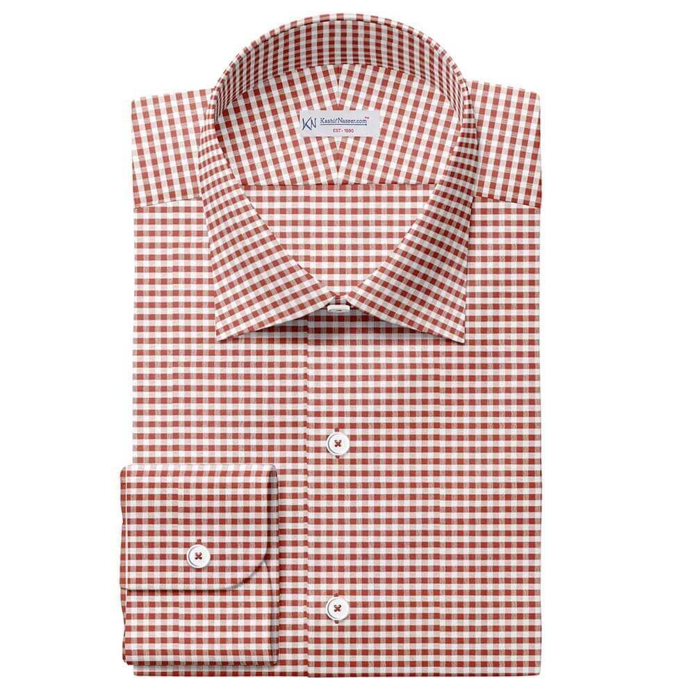 Maroon & White Ghingham Shirt Fabric 709-311