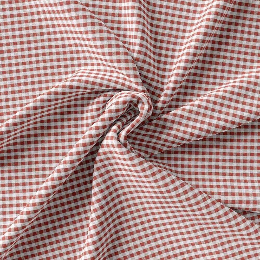 Maroon & White Ghingham Shirt Fabric 709-311 - Image 3