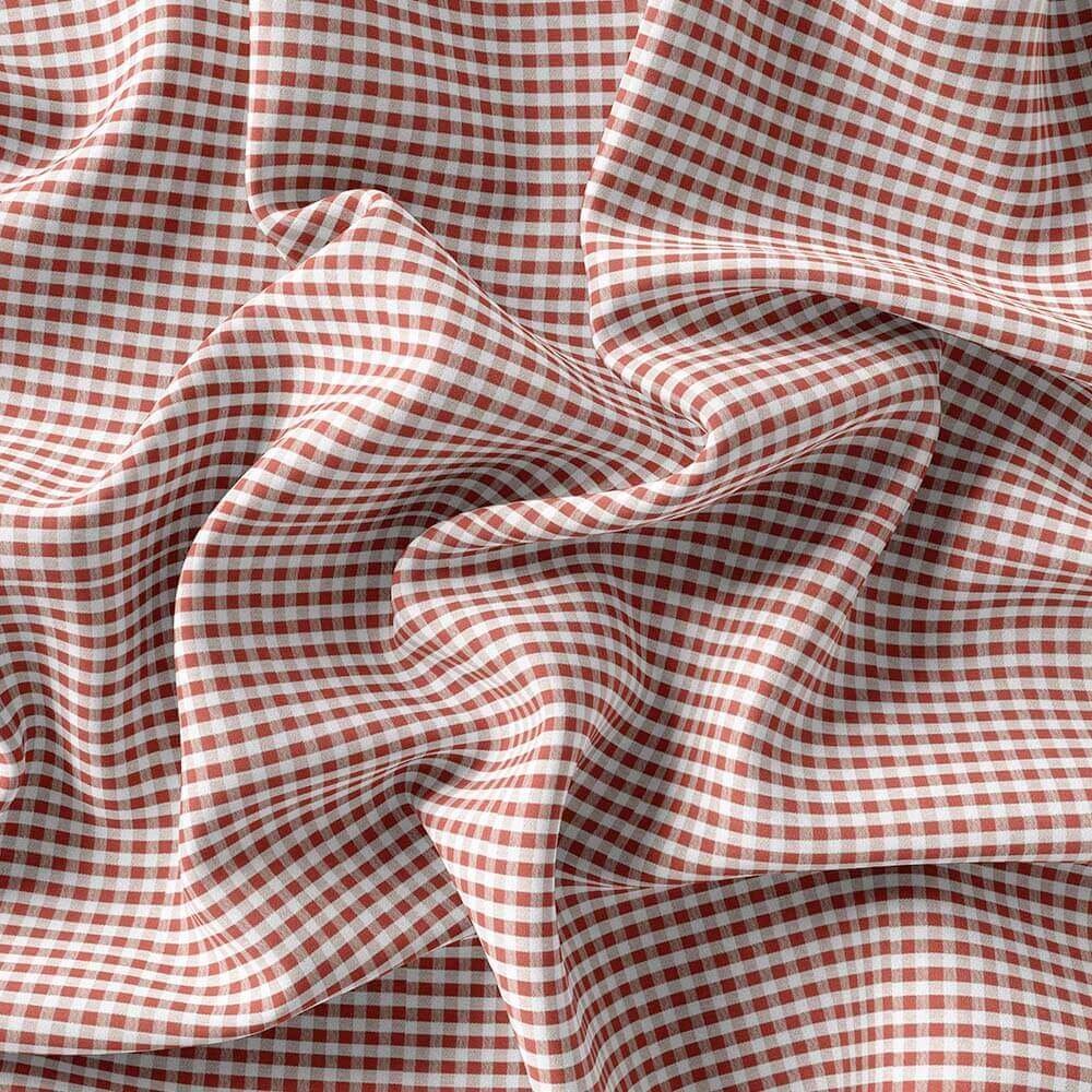 Maroon & White Ghingham Shirt Fabric 709-311 - Image 4