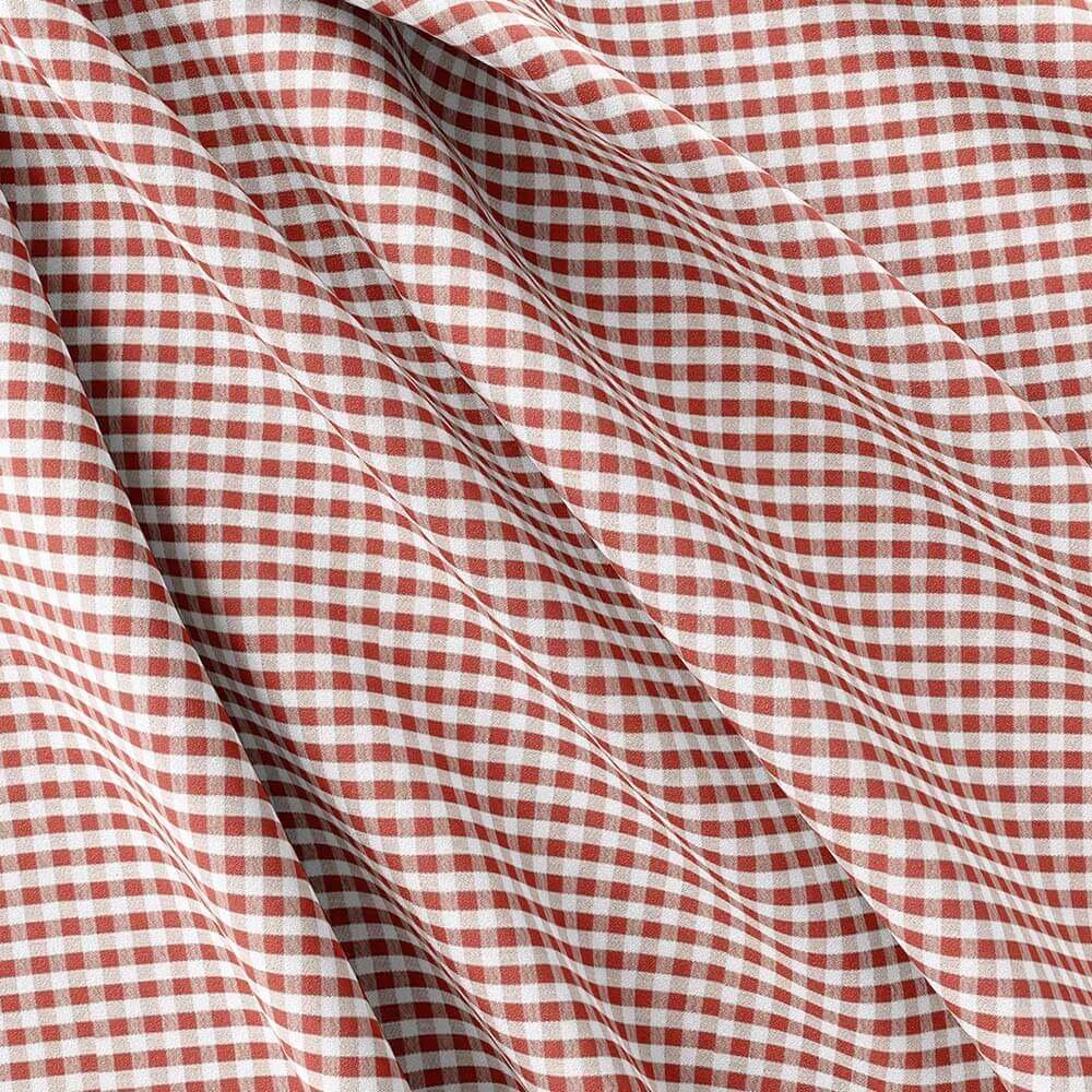 Maroon & White Ghingham Shirt Fabric 709-311 - Image 5