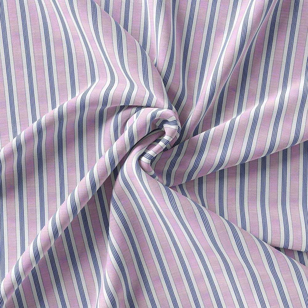 Purple Blue & White Pima Cotton Shirt Fabrics - Image 3