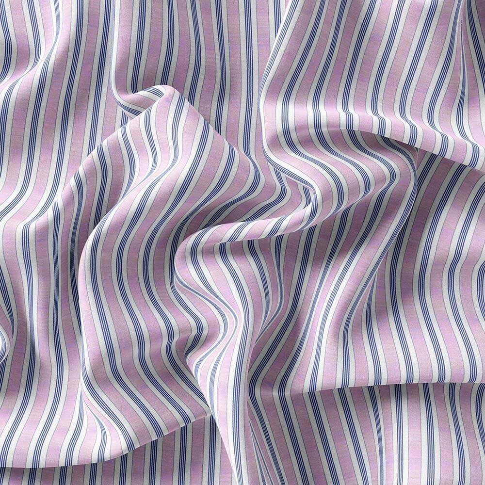 Purple Blue & White Pima Cotton Shirt Fabrics - Image 4