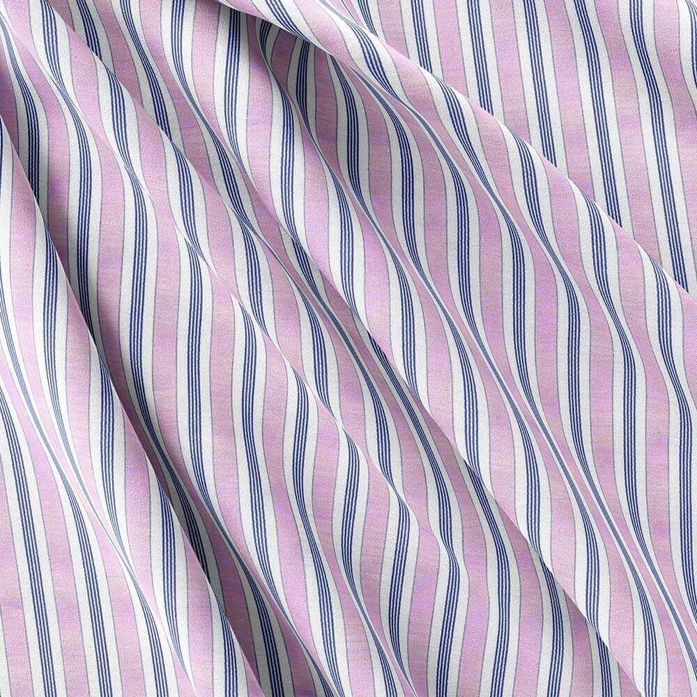 Purple Blue & White Pima Cotton Shirt Fabrics - Image 5