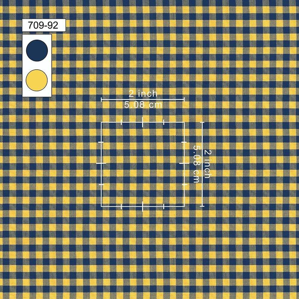 Yellow & Navy Gingham Check Shirt 709-92 - Image 2
