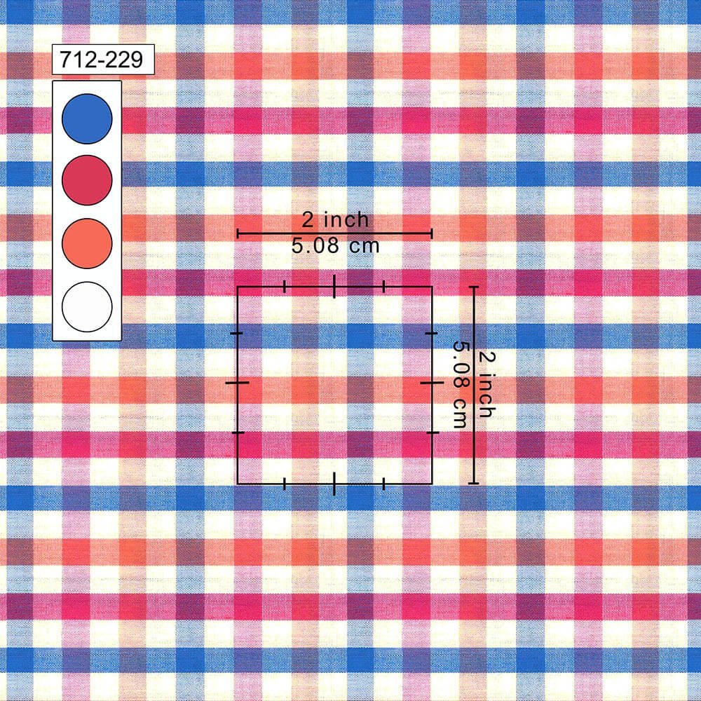 Multi Color Fashion Check Blended Shirt Fabrics 712-229 - Image 2