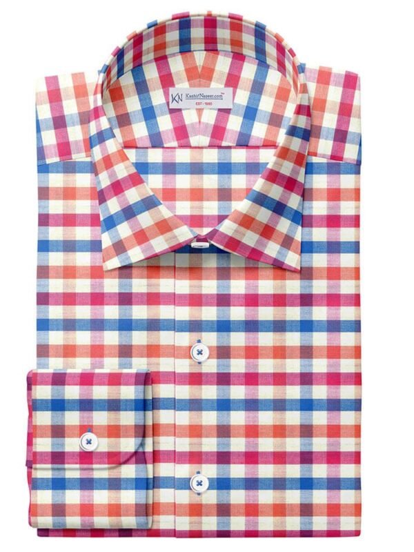 Multi Color Fashion Check Blended Shirt Fabrics 712-229
