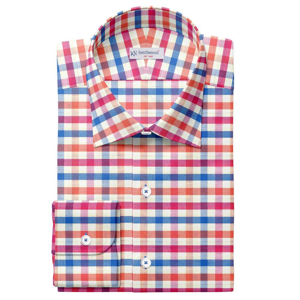 Multi Color Fashion Check Blended Shirt Fabrics 712-229