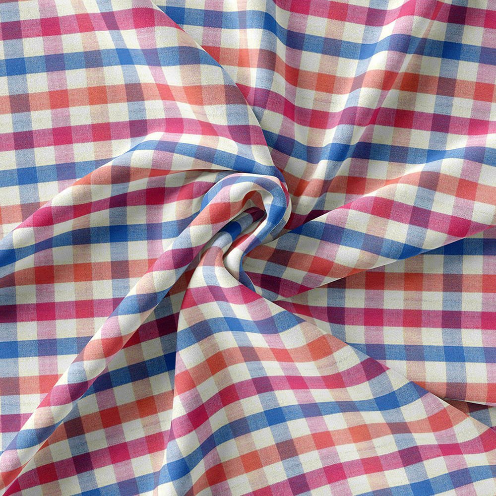 Multi Color Fashion Check Blended Shirt Fabrics 712-229 - Image 3