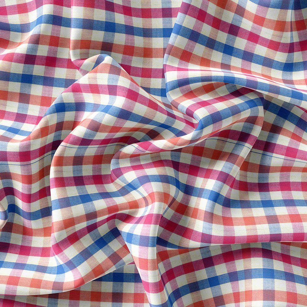 Multi Color Fashion Check Blended Shirt Fabrics 712-229 - Image 4