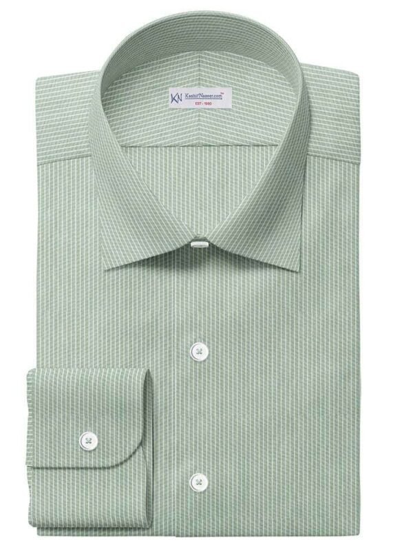 Smokish & White Narrow Strips Pima Cotton Shirt Fabrics 713-7