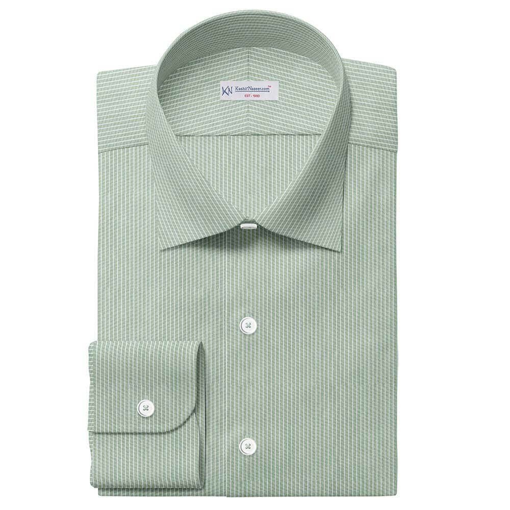Smokish & White Narrow Strips Pima Cotton Shirt Fabrics 713-7