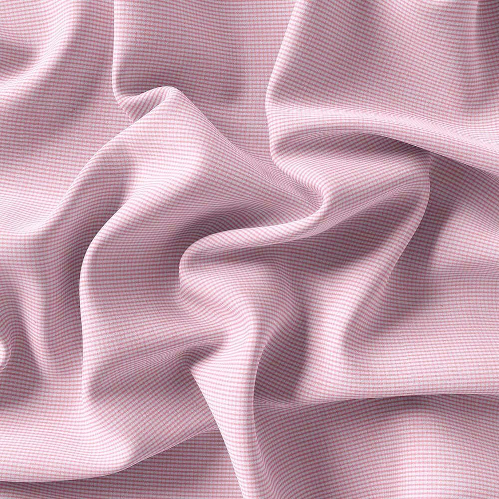 Baby Pink & White Micro Check Shirt Fabrics - Image 4
