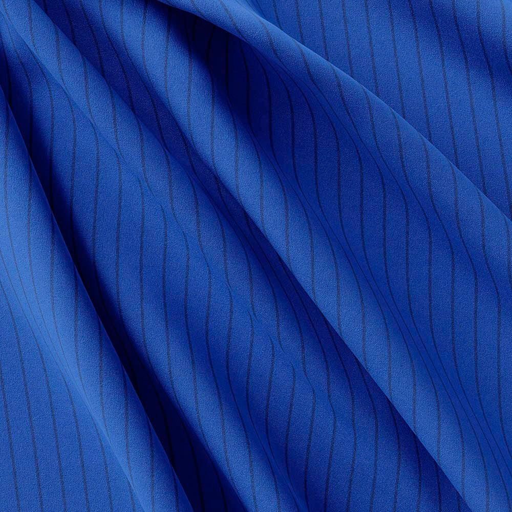 Navy Strips On Blue Urdu Strips Pima Cotton 100% Shirt Fabrics - Image 5