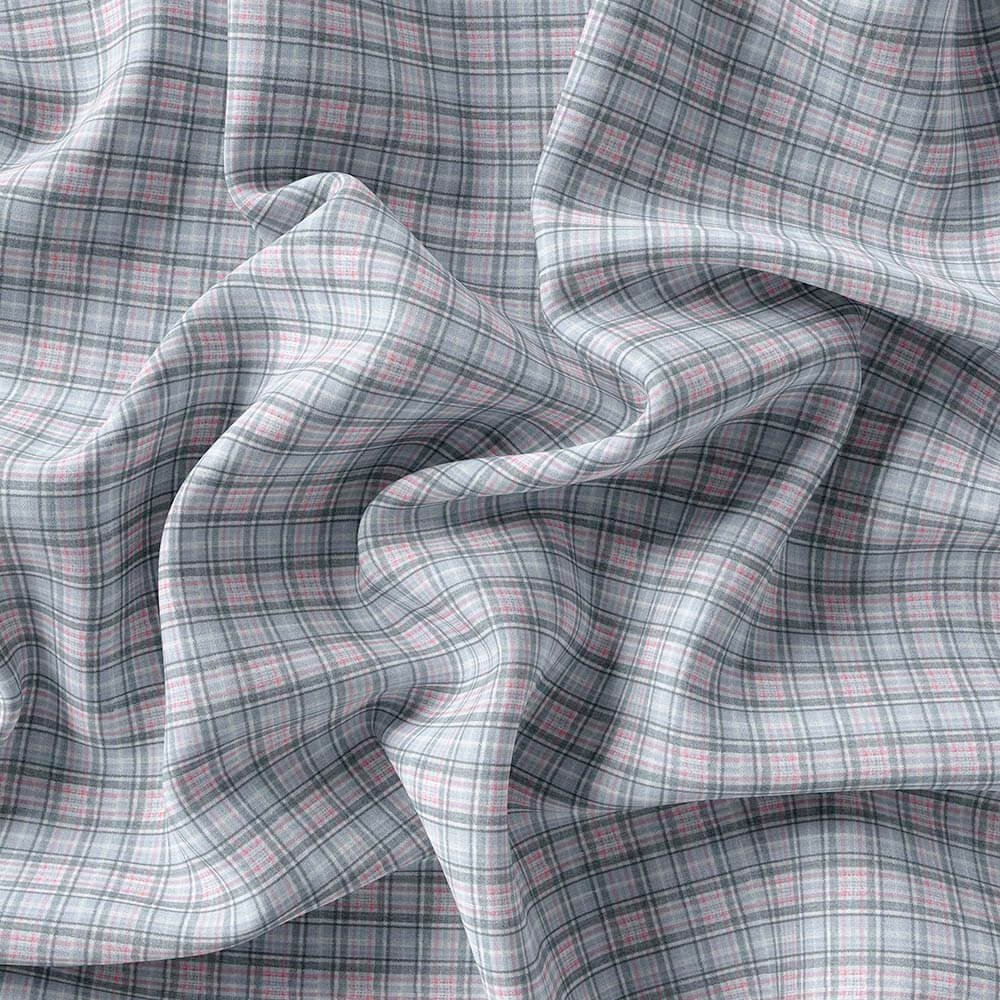 Multi Casual Check Pima Cotton Shirt Fabrics - Image 4