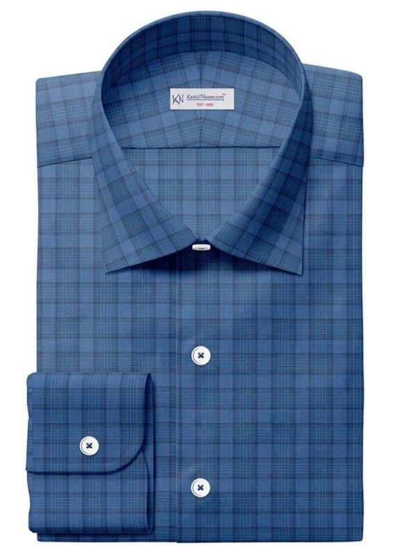 Blue Fashion Casual Check Pima Cotton Shirt Fabrics 730-269