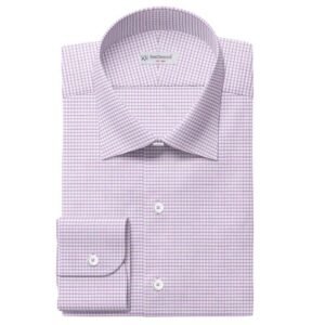 Light Purple & White Very Small Pima Cotton Shirt Fabrics 730-270